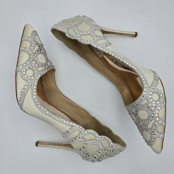 Badgley Mischka Rouge Pointy-Toe Pumps, Ivory, Women's 9 - Picture 15 of 16